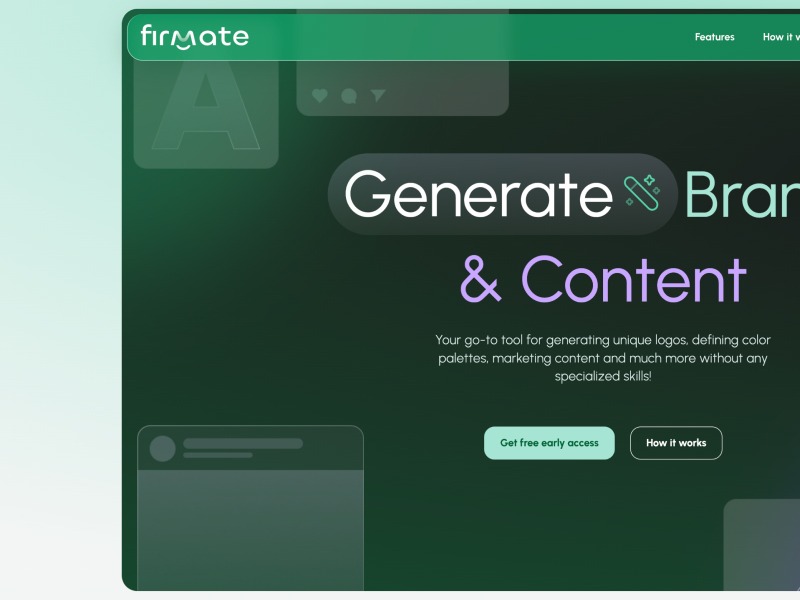Screenshot of https://www.firmate.io/ project built with Breakdance