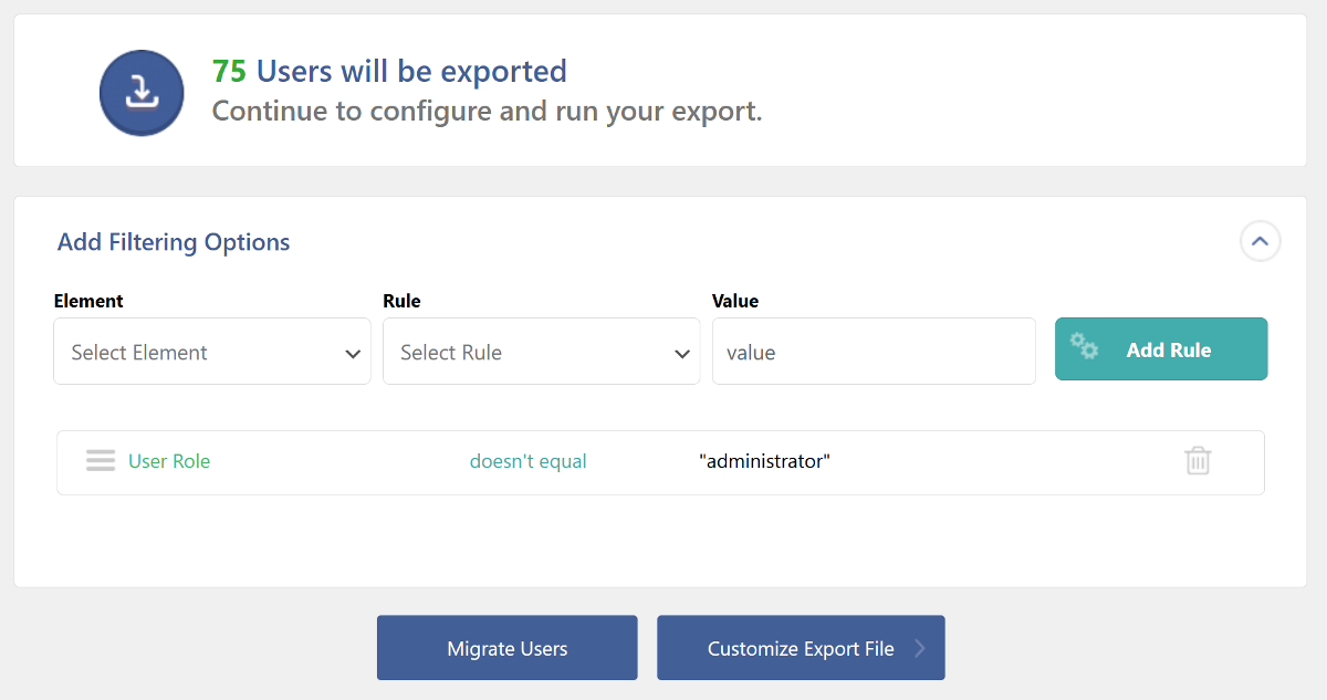 Add Filtering Options WP All Export