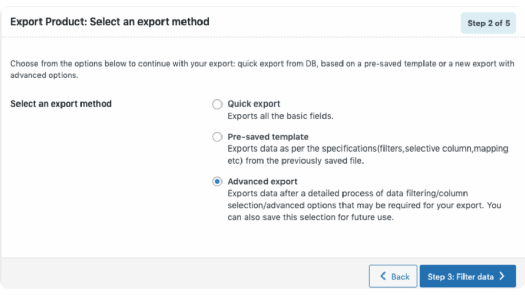 Product Import Export for WooCommerce interface