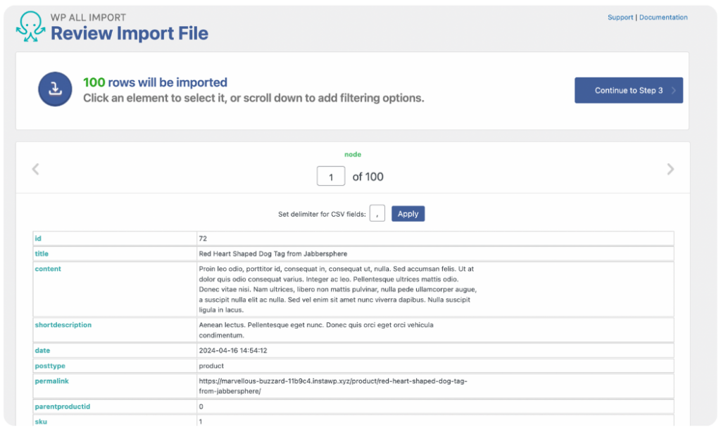 review loaded WooCommerce product data