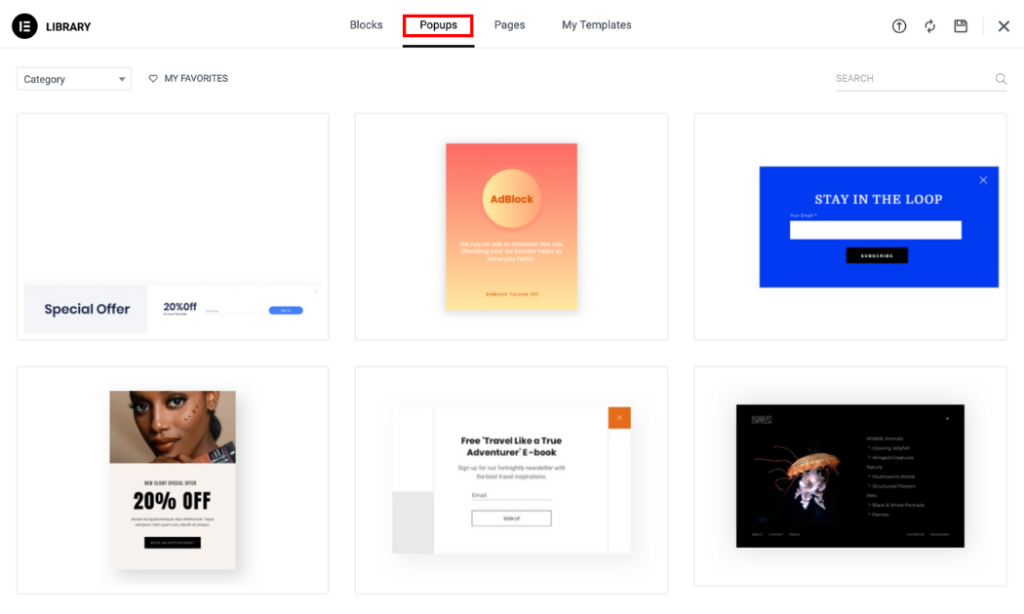 Elementor popup builder