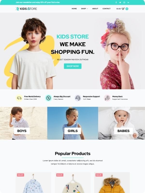 Kids E-commerce Store  screenshot