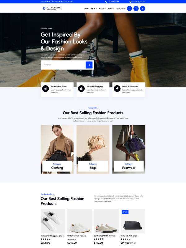 Lamia Fashion E-commerce screenshot