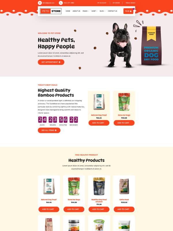 Pet E-commerce screenshot