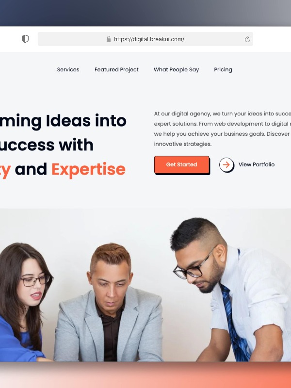 Pro Digital Agency Landing Page – Breakdance Builder screenshot