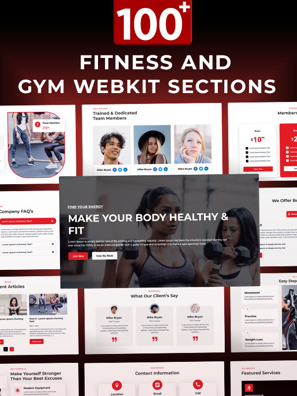 Fitness and Gym Webkit screenshot